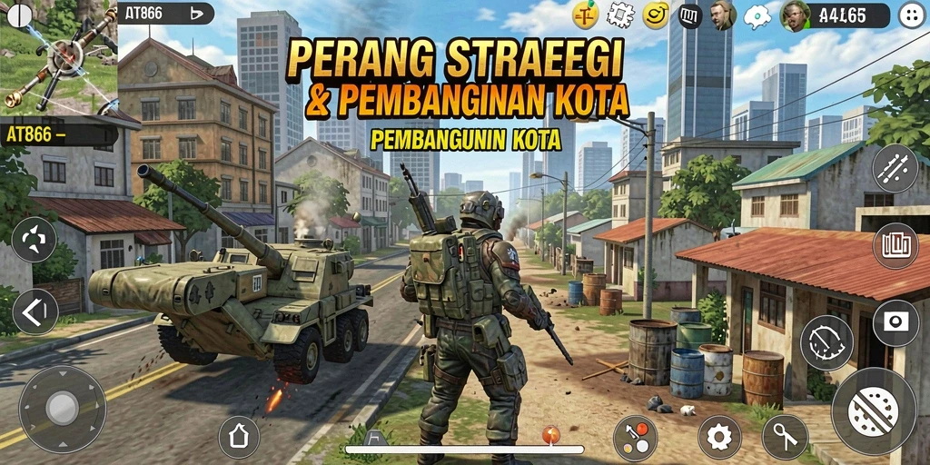 Tampilan menarik dari gameplay strategi dalam AT866.