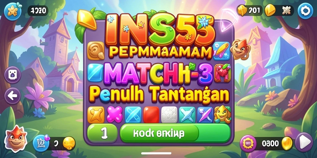 Tampilan gameplay <strong>INS55</strong> yang menarik dengan elemen Match-3.
