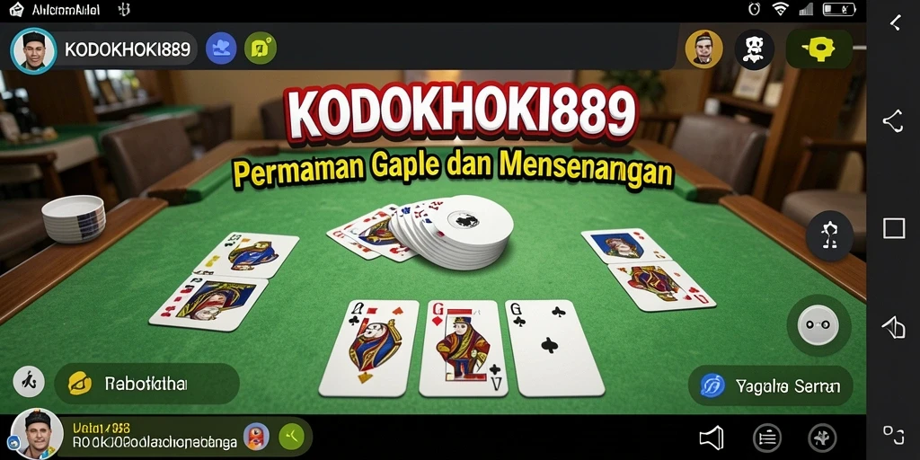 Tampilan gameplay KODOKHOKI889 dengan suasana permainan Gaple yang seru.