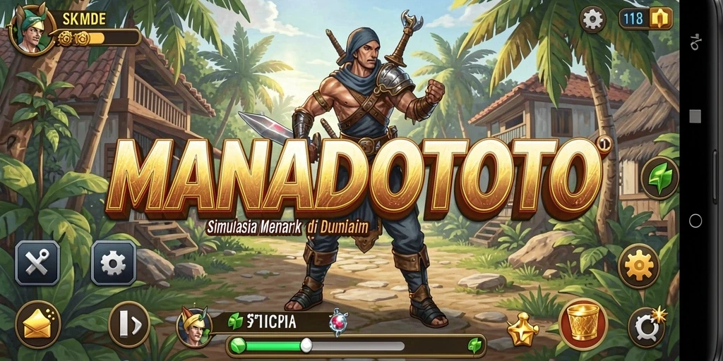 Tangkapan layar utama MANADOTOTO menunjukkan gameplay simulasi yang menarik.