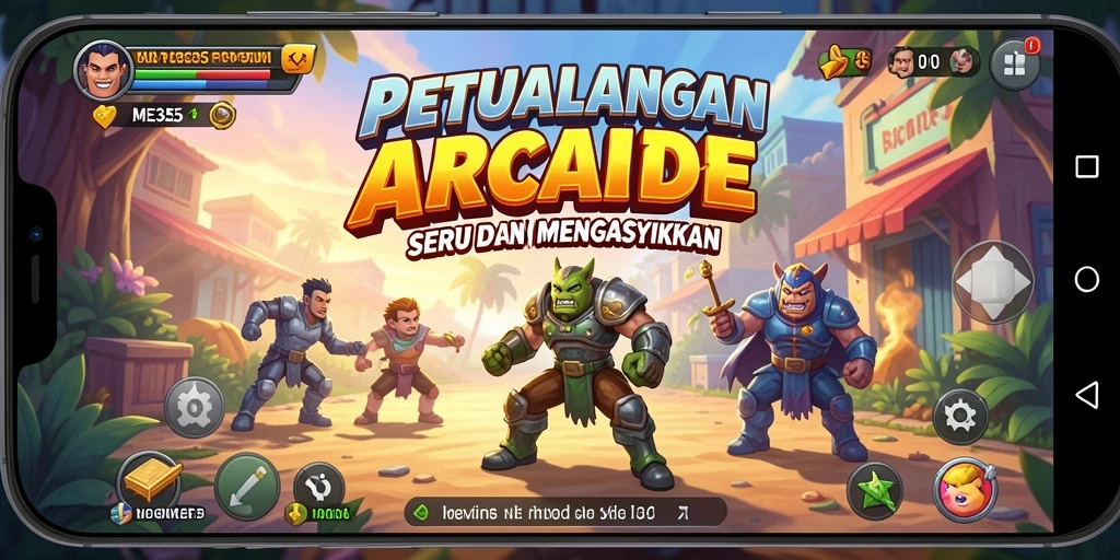 Screenshot gameplay ME355 yang menunjukkan aksi seru dalam petualangan Arcade.