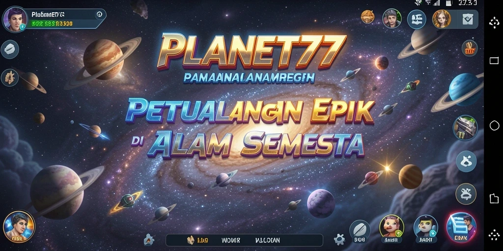Tampilan gameplay <strong>PLANET77</strong> yang penuh aksi di planet alien.