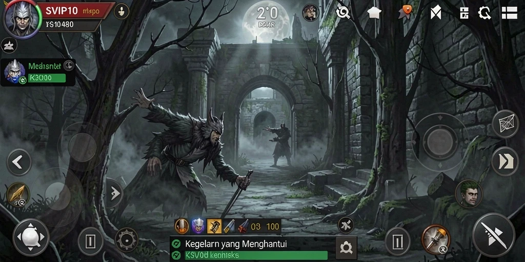 Screenshot gameplay SVIP10 menampilkan suasana mencekam yang mendominasi.